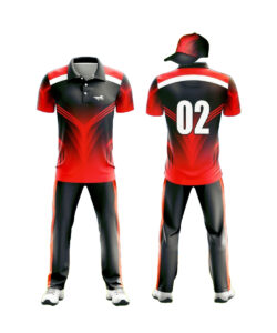 CUSTOM MADE CRICKET JERSEY DRESS BLACK & RED 2