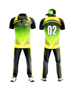 CUSTOM MADE CRICKET JERSEY BLACK & YELLOW 2