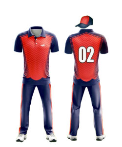 CUSTOM MADE CRICKET JERSEY BLUE & RED