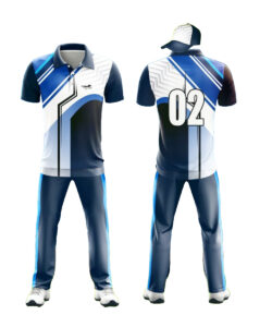 CUSTOM MADE CRICKET JERSEY BLUE & WHITE 4