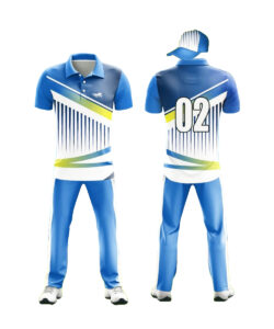 CUSTOM MADE CRICKET JERSEY BLUE & WHITE 5