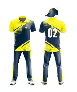 CUSTOM MADE CRICKET JERSEY BLUE & YELLOW