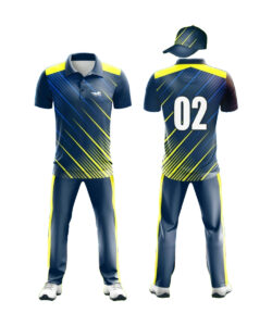 CUSTOM MADE CRICKET JERSEY BLUE & YELLOW 4