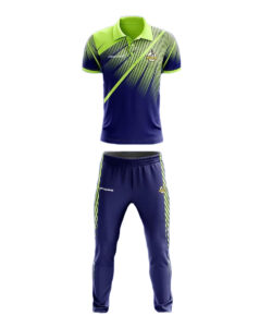 CUSTOM MADE CRICKET JERSEY GREEN & BLUE