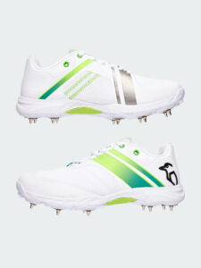 KOOKABURRA PRO 2.0 CRICKET SPIKES WHITE/LIME (ALL SIZES AVAILABLE)