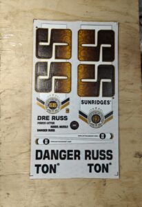 CRICKET BAT STICKERS (AUSTRALIAN STOCK + FREE SHIPPING AUSTRALIA-WIDE) (SS DRE RUSS)